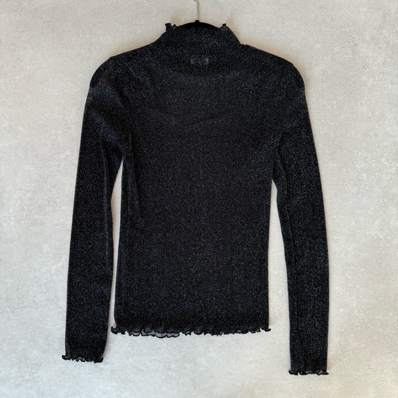 MADISON & BERKELEY SHEER SPARKLY LONG SLEEVE TOP - Picture 2 of 7